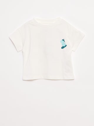 T-shirt de manga curta com estampado de fantasia