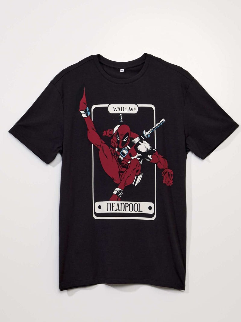 T-shirt de manga curta com estampado 'Dead Pool' PRETO - Kiabi