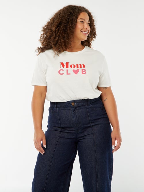 T-shirt de manga curta com estampado 'Dia da Mãe' - Kiabi