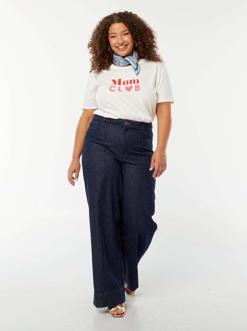 T-shirt de manga curta com estampado 'Dia da Mãe' Branco - Kiabi