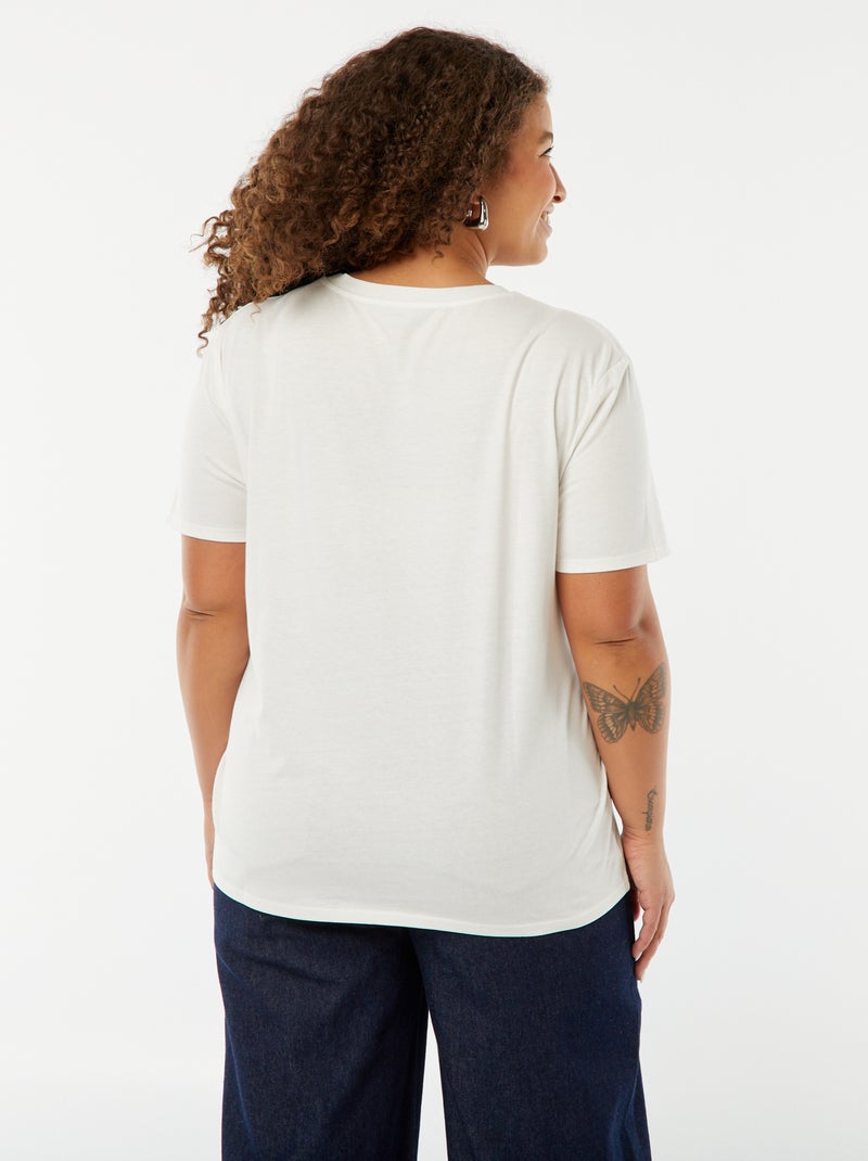 T-shirt de manga curta com estampado 'Dia da Mãe' Branco - Kiabi