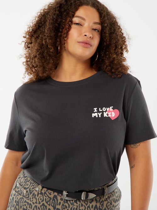 T-shirt de manga curta com estampado 'Dia da Mãe' - Kiabi