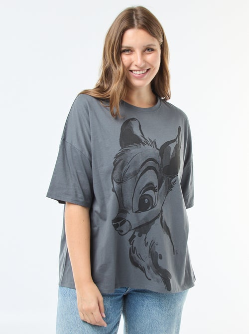 T-shirt de manga curta com estampado 'Disney' 'Bambi' - Kiabi