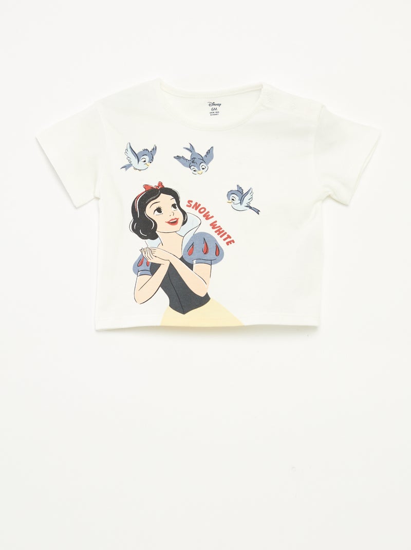 T-shirt de manga curta com estampado 'Disney' BRANCO - Kiabi