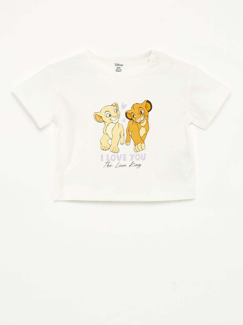 T-shirt de manga curta com estampado 'Disney' BRANCO - Kiabi