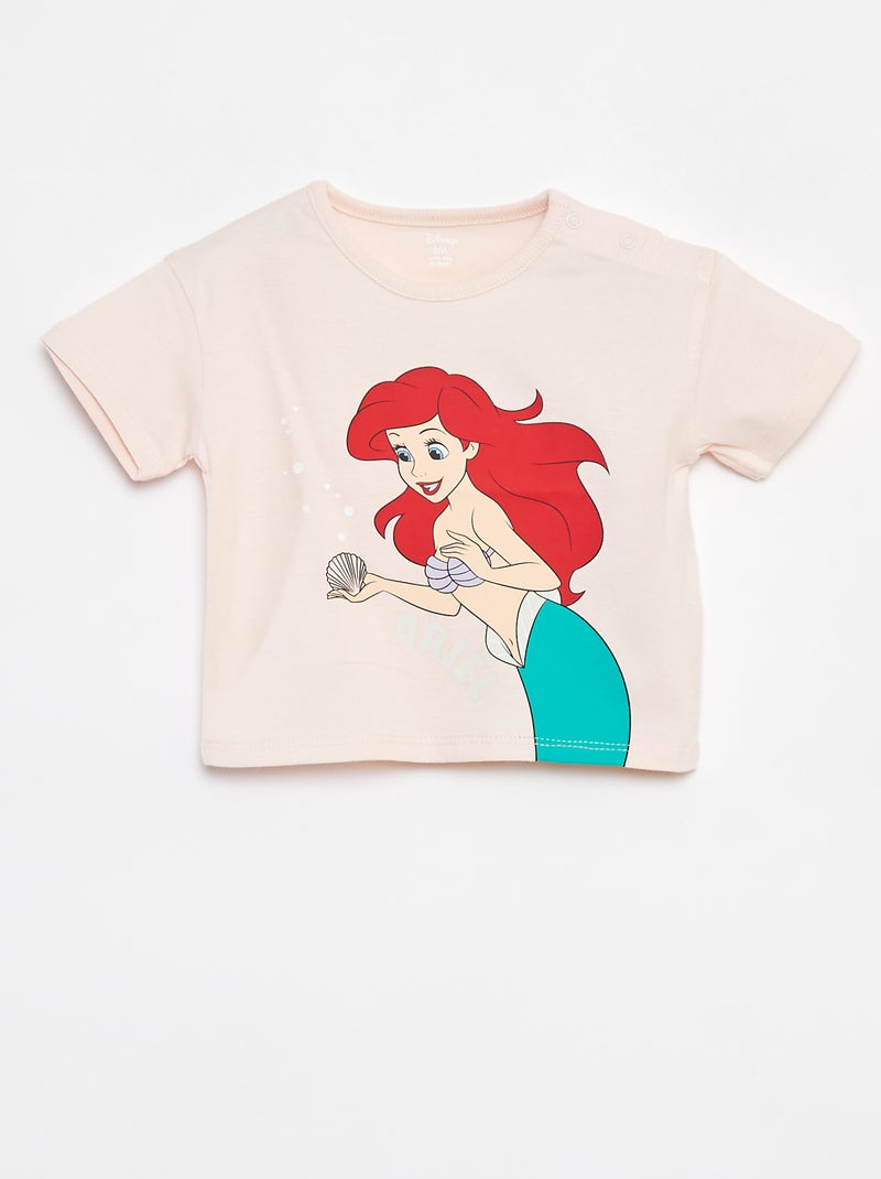 T-shirt de manga curta com estampado 'Disney' ROSA - Kiabi