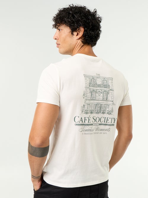 T-shirt de manga curta com estampado fantasia - Kiabi