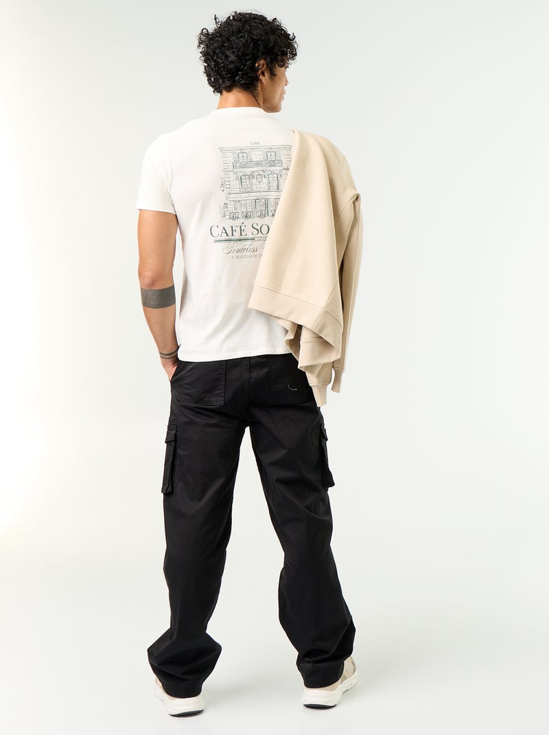 T-shirt de manga curta com estampado fantasia Branco - Kiabi