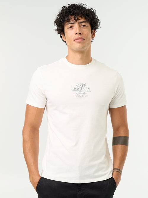 T-shirt de manga curta com estampado fantasia - Kiabi