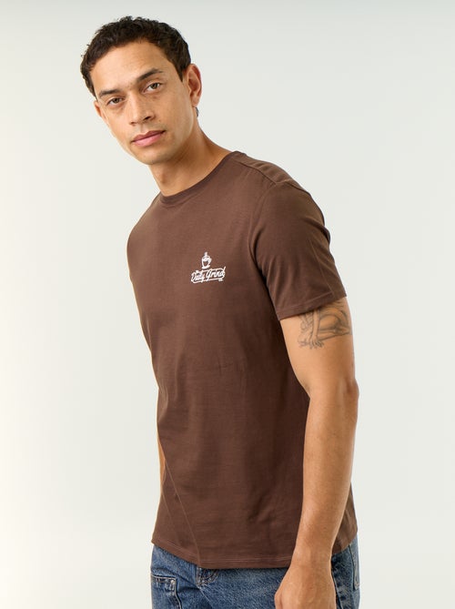 T-shirt de manga curta com estampado fantasia - Kiabi