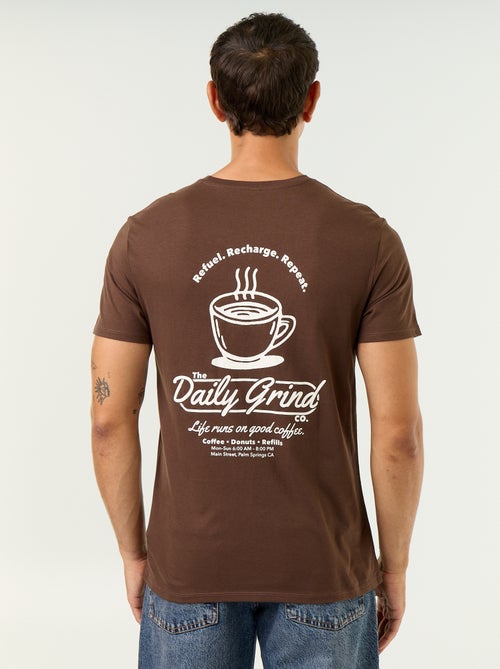 T-shirt de manga curta com estampado fantasia - Kiabi