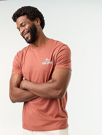 T-shirt de manga curta com estampado fantasia