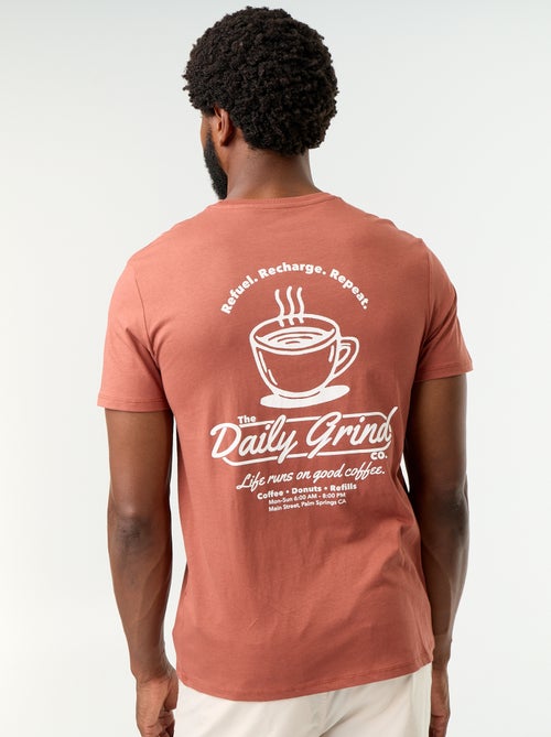 T-shirt de manga curta com estampado fantasia - Kiabi