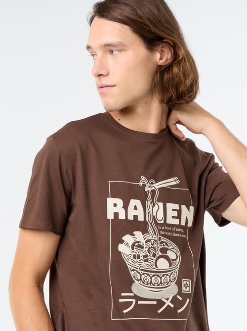T-shirt de manga curta com estampado fantasia - Kiabi