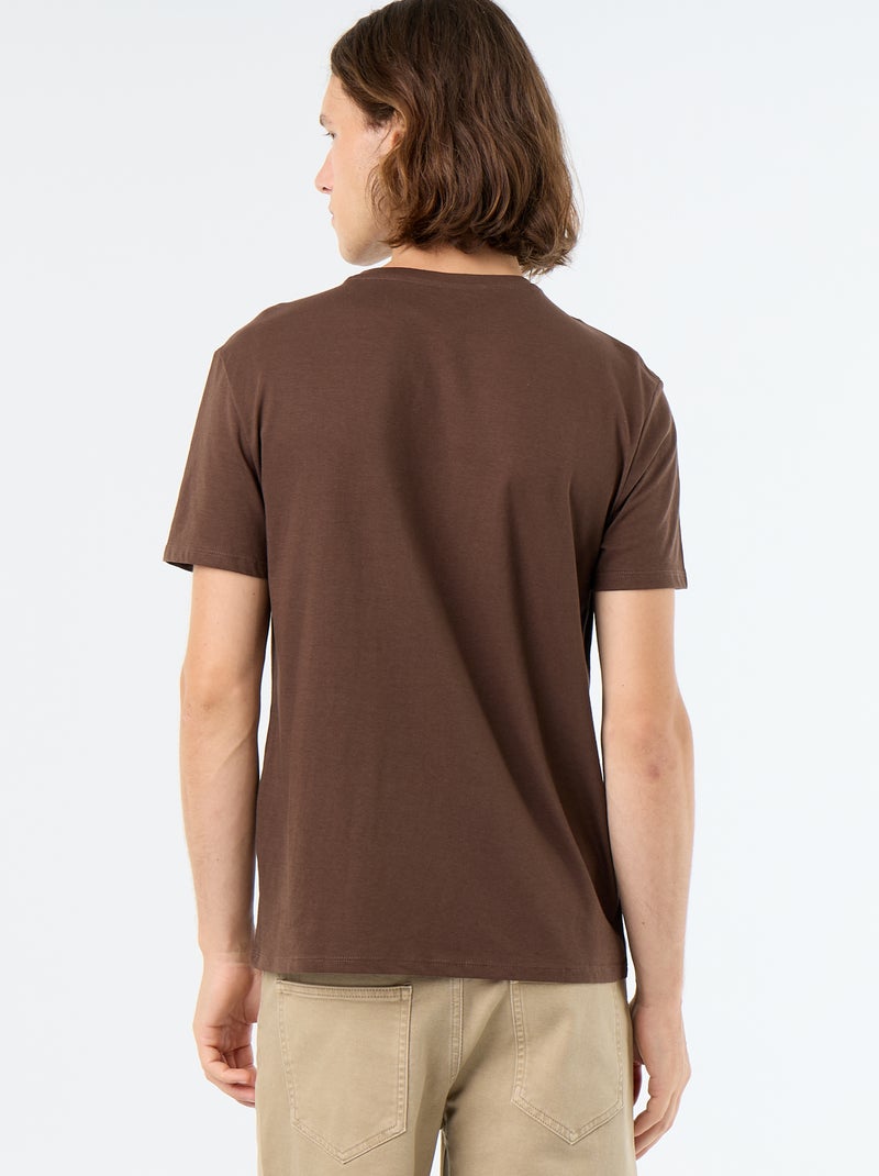T-shirt de manga curta com estampado fantasia Castanho - Kiabi