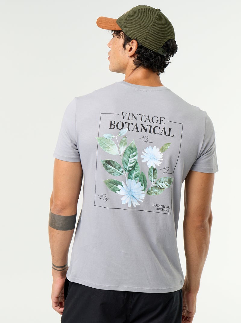 T-shirt de manga curta com estampado fantasia Cinza - Kiabi