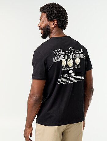 T-shirt de manga curta com estampado fantasia