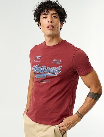 T-shirt de manga curta com estampado fantasia