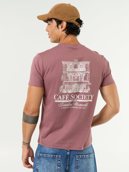 T-shirt de manga curta com estampado fantasia - Kiabi