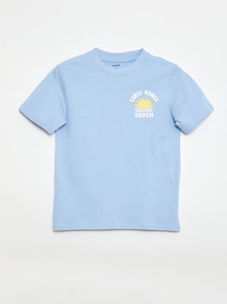 T-shirt de manga curta com estampado frente e verso