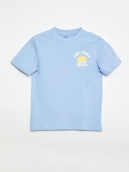 T-shirt de manga curta com estampado frente e verso - Kiabi