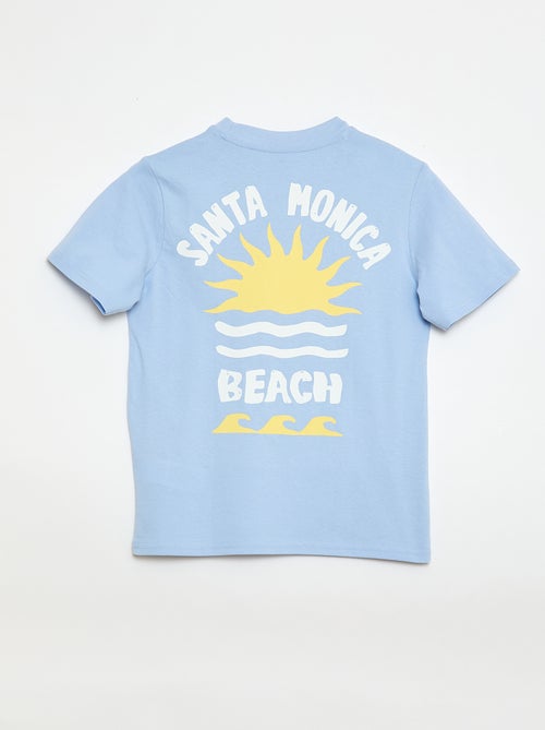 T-shirt de manga curta com estampado frente e verso - Kiabi