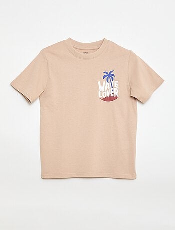 T-shirt de manga curta com estampado frente e verso