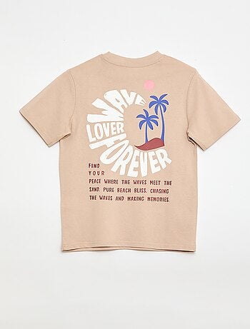 T-shirt de manga curta com estampado frente e verso
