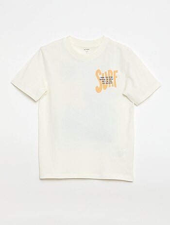 T-shirt de manga curta com estampado frente e verso