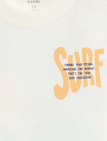 T-shirt de manga curta com estampado frente e verso