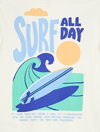 T-shirt de manga curta com estampado frente e verso