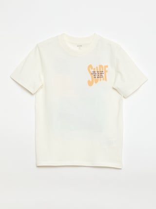 T-shirt de manga curta com estampado frente e verso