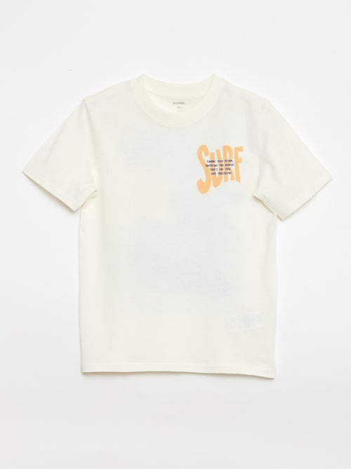 T-shirt de manga curta com estampado frente e verso - Kiabi