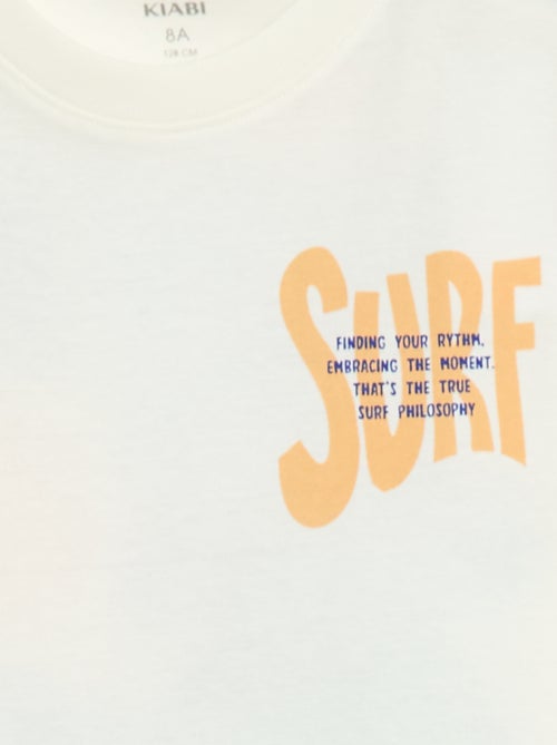T-shirt de manga curta com estampado frente e verso - Kiabi