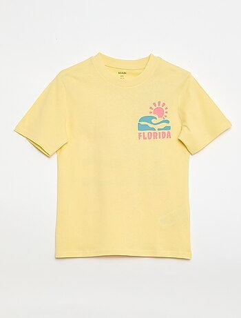 T-shirt de manga curta com estampado frente e verso
