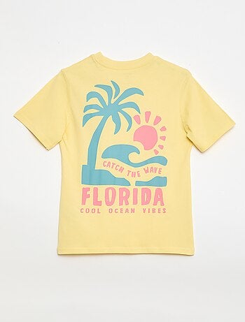 T-shirt de manga curta com estampado frente e verso