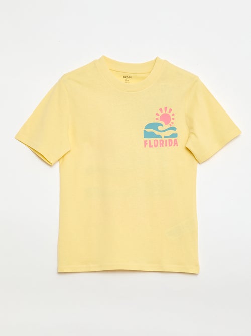 T-shirt de manga curta com estampado frente e verso - Kiabi