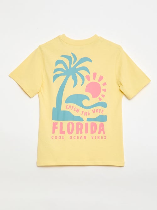 T-shirt de manga curta com estampado frente e verso - Kiabi