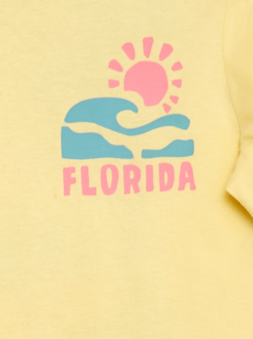 T-shirt de manga curta com estampado frente e verso - Kiabi