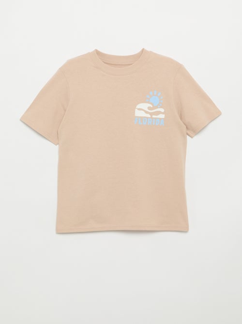 T-shirt de manga curta com estampado frente e verso - Kiabi