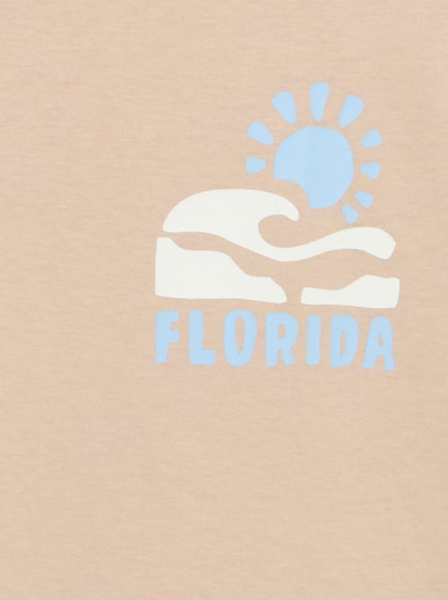 T-shirt de manga curta com estampado frente e verso - Kiabi