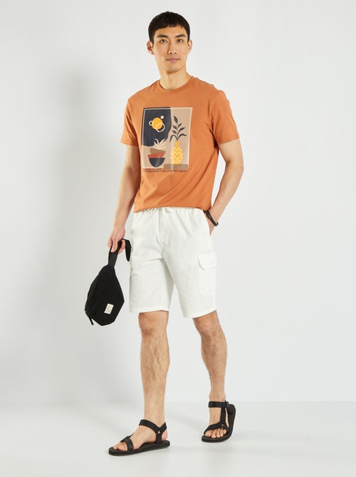 T-shirt de manga curta com estampado - Kiabi