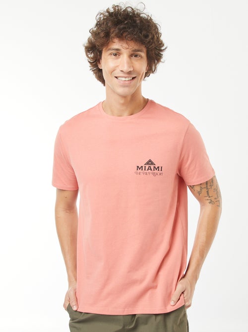 T-shirt de manga curta com estampado - Kiabi