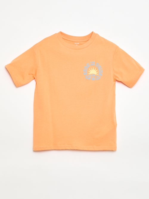 T-shirt de manga curta com estampado - Kiabi