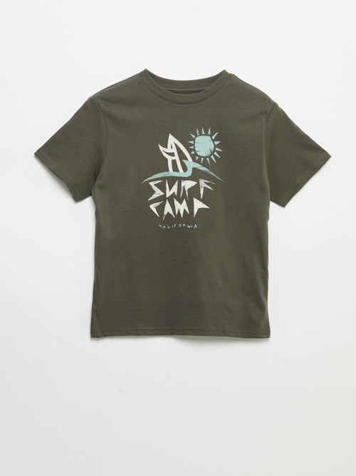 T-shirt de manga curta com estampado - Kiabi
