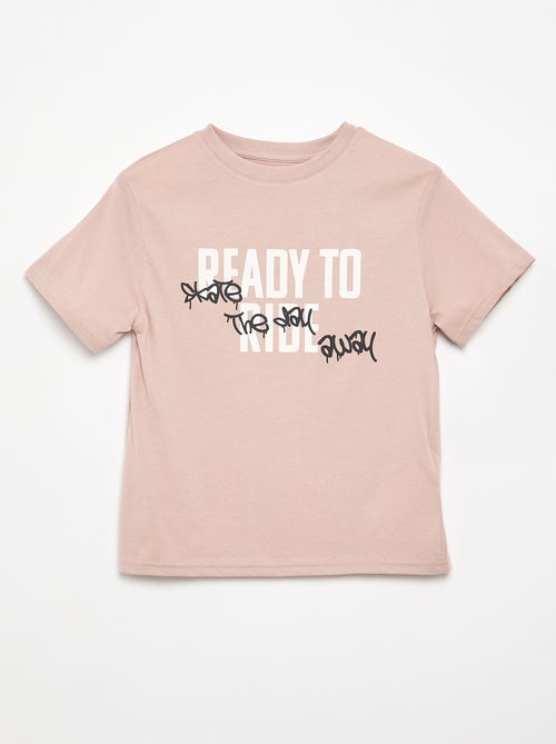 T-shirt de manga curta com estampado - Kiabi