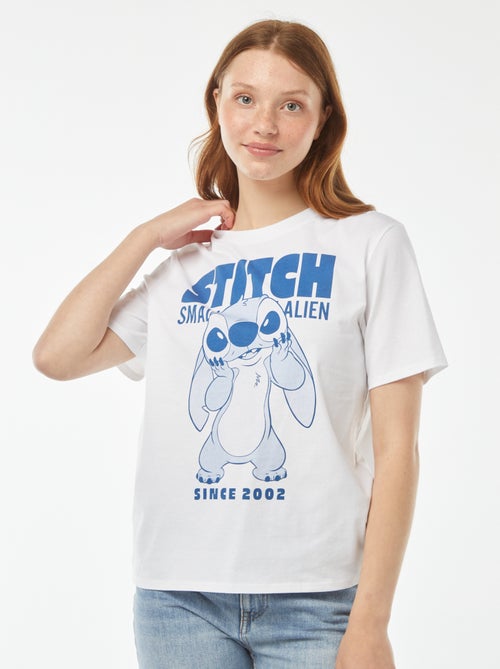 T-shirt de manga curta com estampado 'Lilo & Stitch' da 'Disney' - Kiabi
