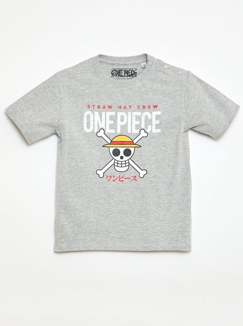 T-shirt de manga curta com estampado 'Luffy - One Piece' - Kiabi