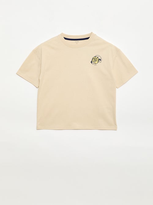 T-shirt de manga curta com estampado na frente - Kiabi