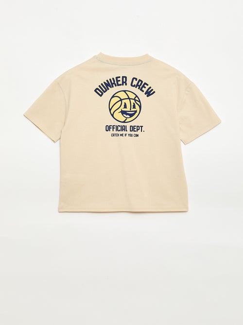 T-shirt de manga curta com estampado na frente - Kiabi